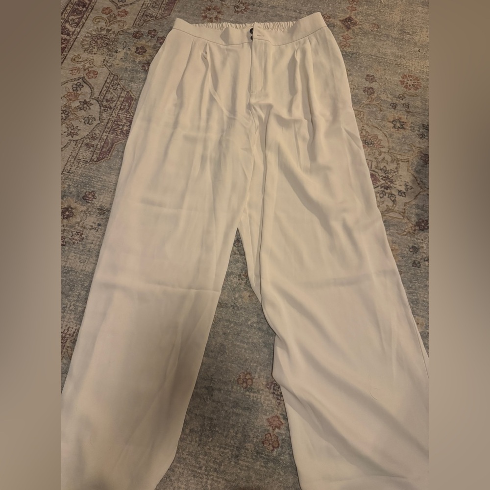 Melloday Stretchy Off-White Trousers